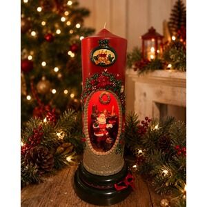 Vintage Candle-Lite Santa Workshop Electric Christmas Candle Lighted Decor Box